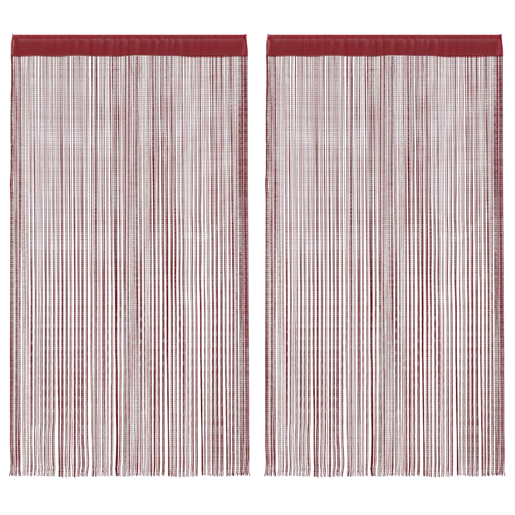 vidaXL Fadenvorhänge 2 Stk. 100 x 250 cm Burgunderrot
