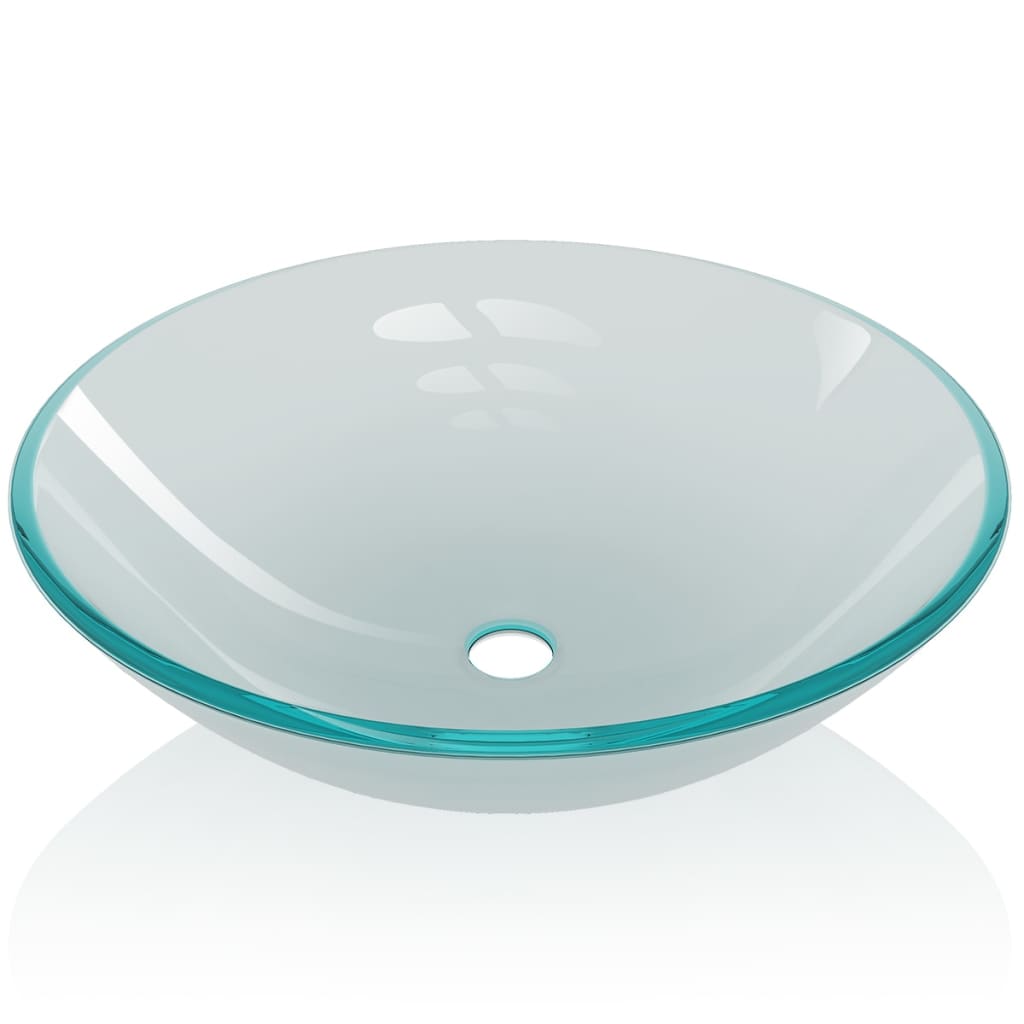 vidaXL Waschbecken Hartglas 42 cm Mattiert