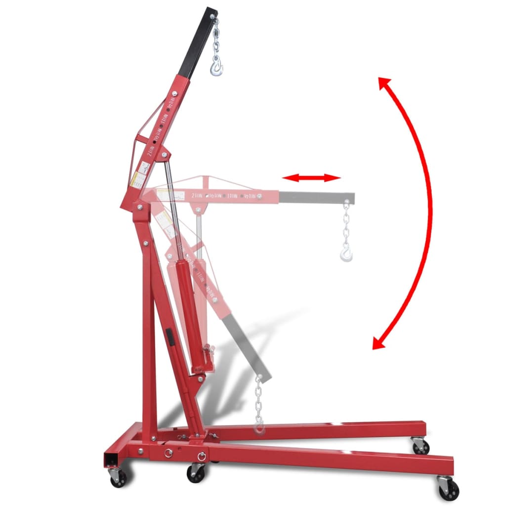 vidaXL Werkstattkran 2 Tonnen Klappbar 88,2 kg