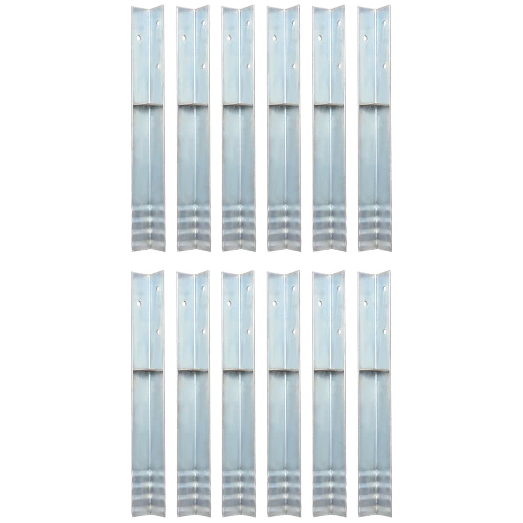 vidaXL Bodenanker L-Form für Spielturm 12 Stk. Stahl 5 x 5 x 50 cm