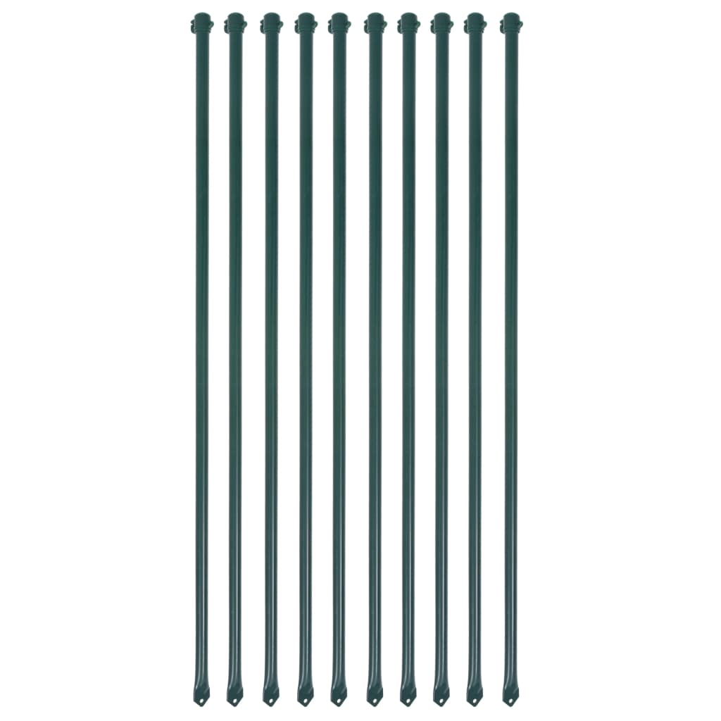 vidaXL Pflanzstäbe 10 Stk. 1 m Metall Grün