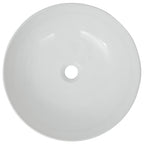 vidaXL Waschbecken Rund Keramik Weiß 41,5 x 13,5 cm