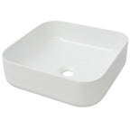 vidaXL Waschbecken Quadratisch Keramik Weiß 39x39x13,5 cm
