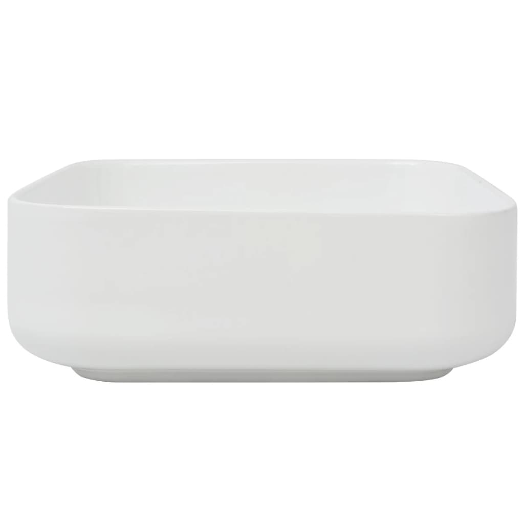 vidaXL Waschbecken Quadratisch Keramik Weiß 39x39x13,5 cm