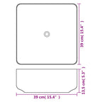 vidaXL Waschbecken Quadratisch Keramik Weiß 39x39x13,5 cm