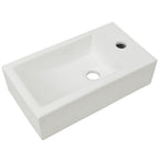 vidaXL Waschbecken Rechteckig mit Hahnloch Keramik Weiß 46x25,5x12 cm