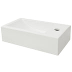 vidaXL Waschbecken Rechteckig mit Hahnloch Keramik Weiß 46x25,5x12 cm