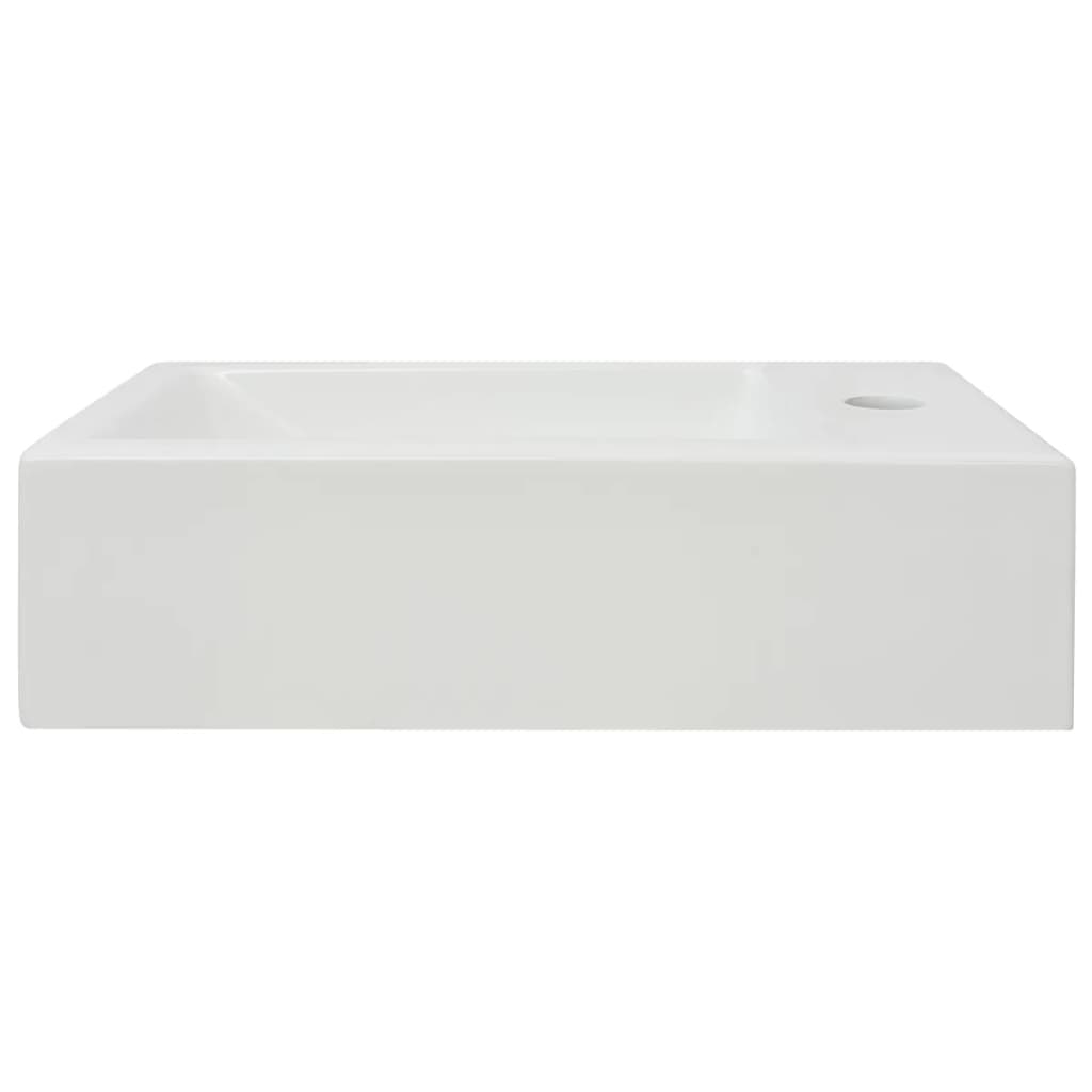 vidaXL Waschbecken Rechteckig mit Hahnloch Keramik Weiß 46x25,5x12 cm