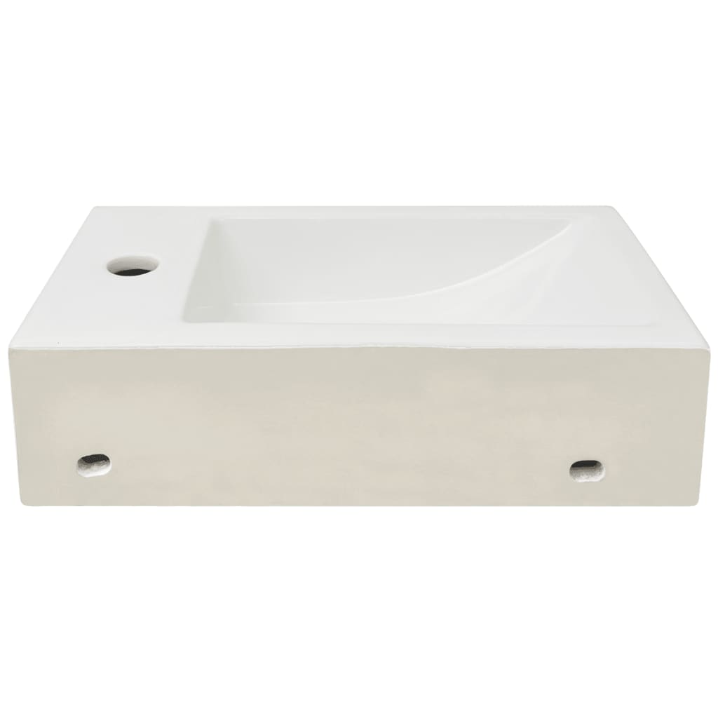 vidaXL Waschbecken Rechteckig mit Hahnloch Keramik Weiß 46x25,5x12 cm