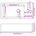 vidaXL Waschbecken Rechteckig mit Hahnloch Keramik Weiß 46x25,5x12 cm