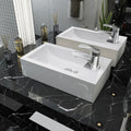 vidaXL Waschbecken Rechteckig mit Hahnloch Keramik Weiß 46x25,5x12 cm