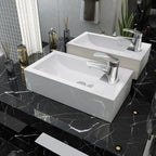 vidaXL Waschbecken Rechteckig mit Hahnloch Keramik Weiß 46x25,5x12 cm