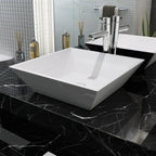 vidaXL Waschbecken Quadratisch Keramik Weiß 39x39x13,5 cm