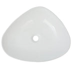 vidaXL Waschbecken Dreiecksform Keramik Weiß 50,5 x 41 x 12 cm