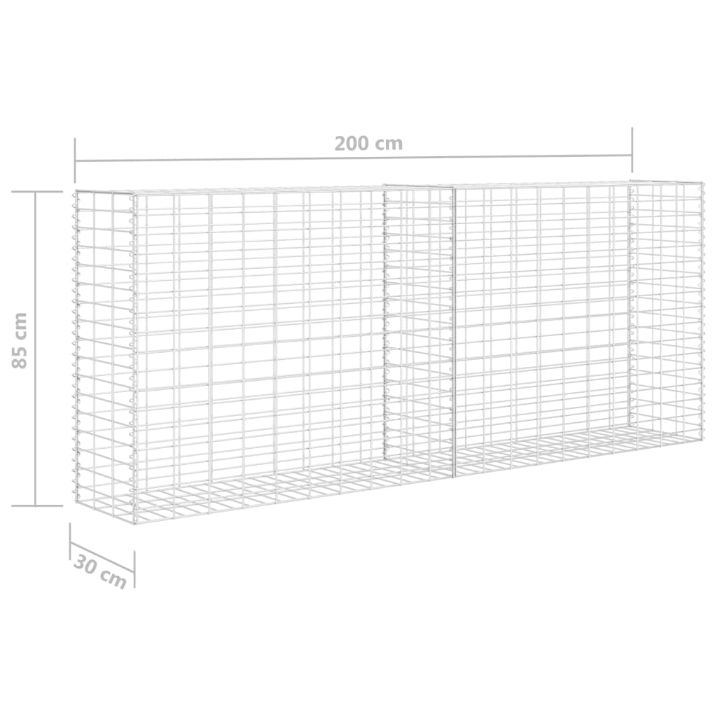 vidaXL Gabione Verzinkter Stahl 85x30x200 cm
