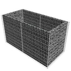 vidaXL Gabionen-Hochbeet Stahl 180×90×100 cm Silbern