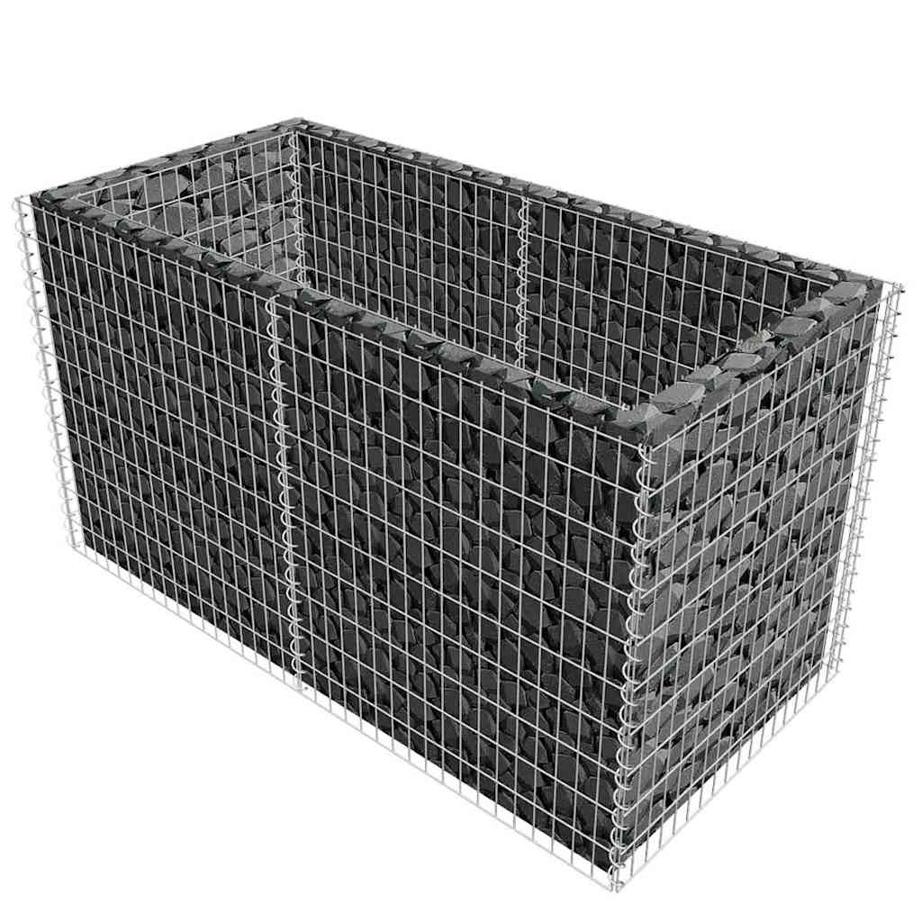 vidaXL Gabionen-Hochbeet Stahl 180×90×100 cm Silbern
