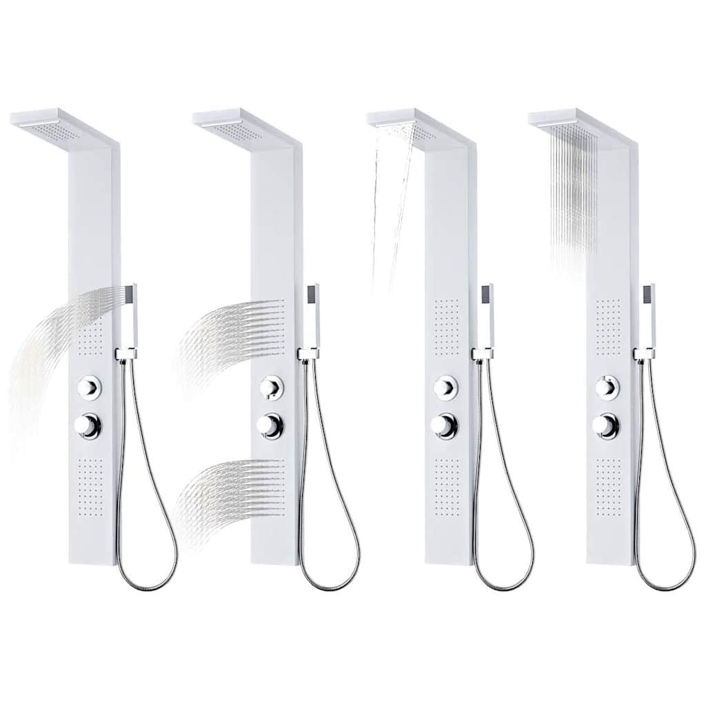 vidaXL Duschpaneel-System Aluminium Mattweiß