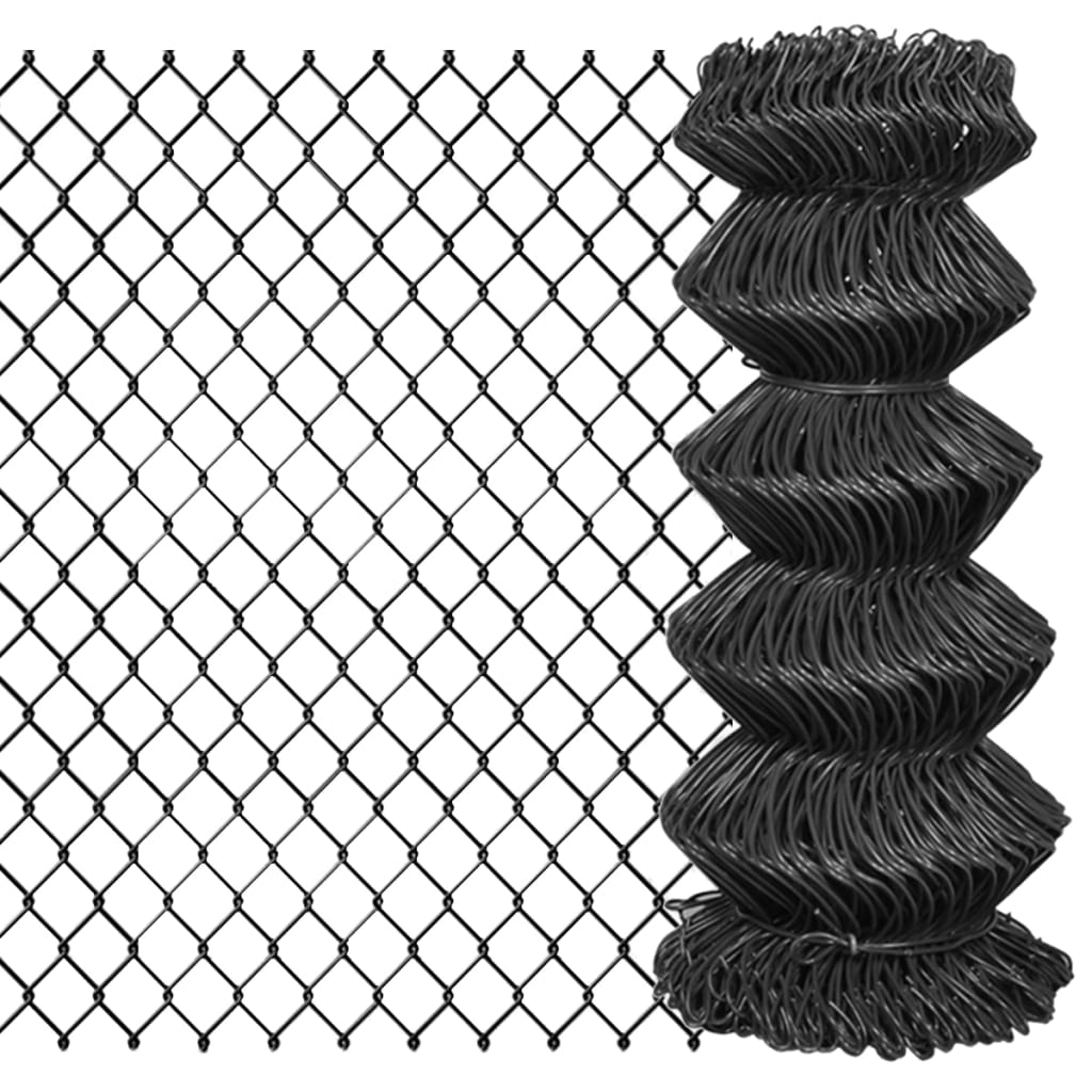 vidaXL Maschendrahtzaun Stahl 0,8x15 m Grün