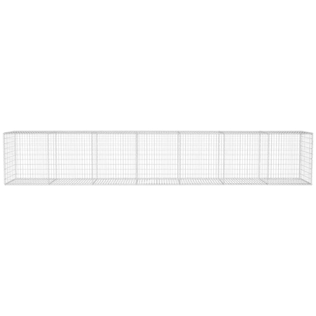 vidaXL Gabionenwand mit Abdeckung Verzinkter Stahl 600x50x100 cm