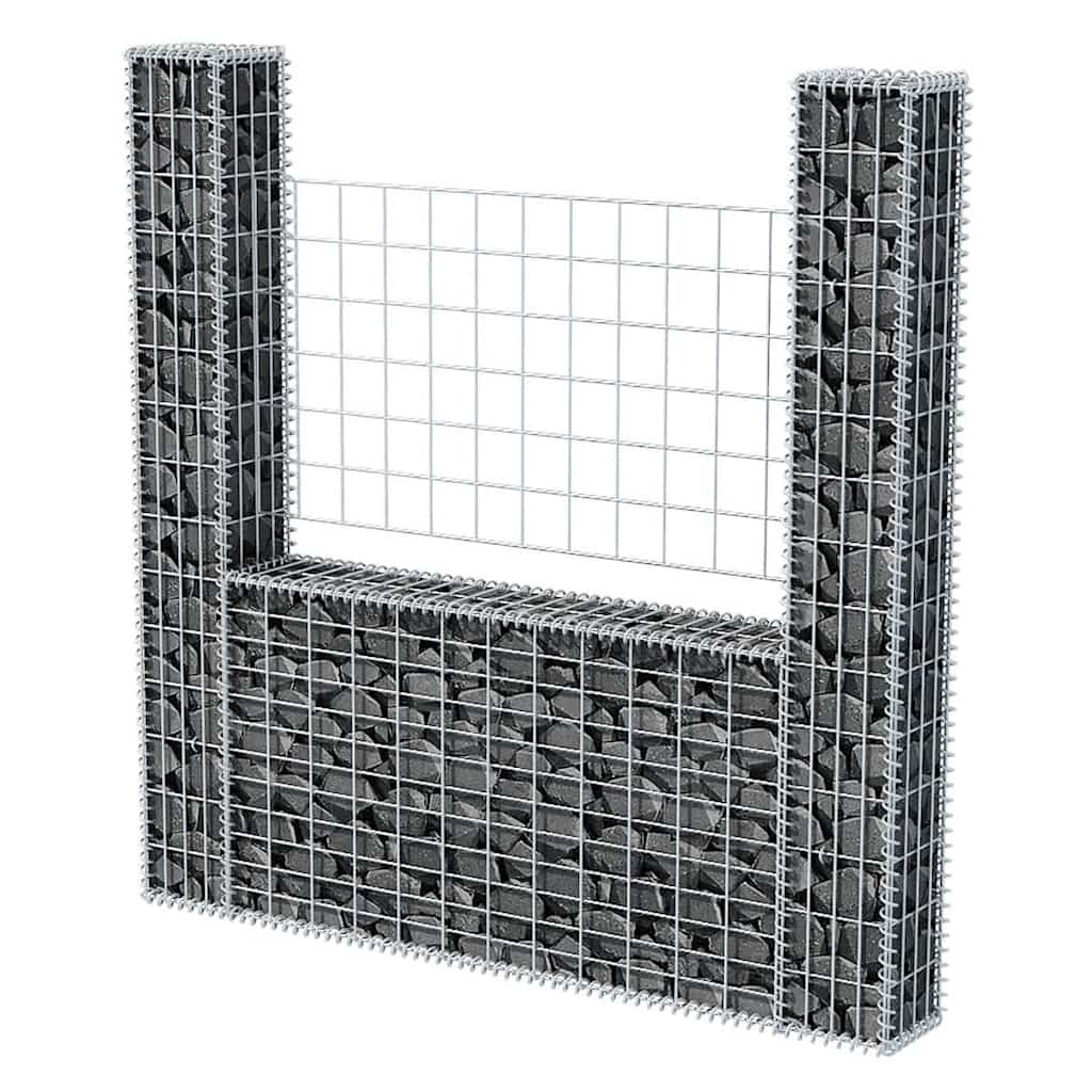 vidaXL Gabionenkorb U-Form Stahl 160×20×150 cm