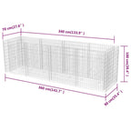 vidaXL Gabionen-Hochbeet Stahl 360×90×100 cm