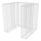 vidaXL Gabionen-Mülltonnenverkleidung für 1 Tonne Stahl 110x100x120cm