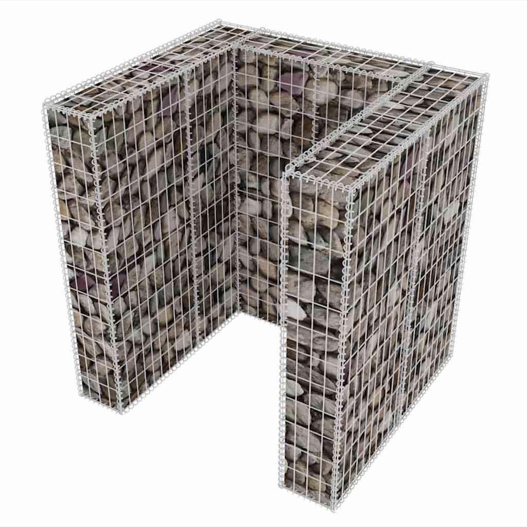 vidaXL Gabionen-Mülltonnenverkleidung für 1 Tonne Stahl 110x100x120cm