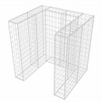 vidaXL Gabionen-Mülltonnenverkleidung für 1 Tonne Stahl 110x100x120cm