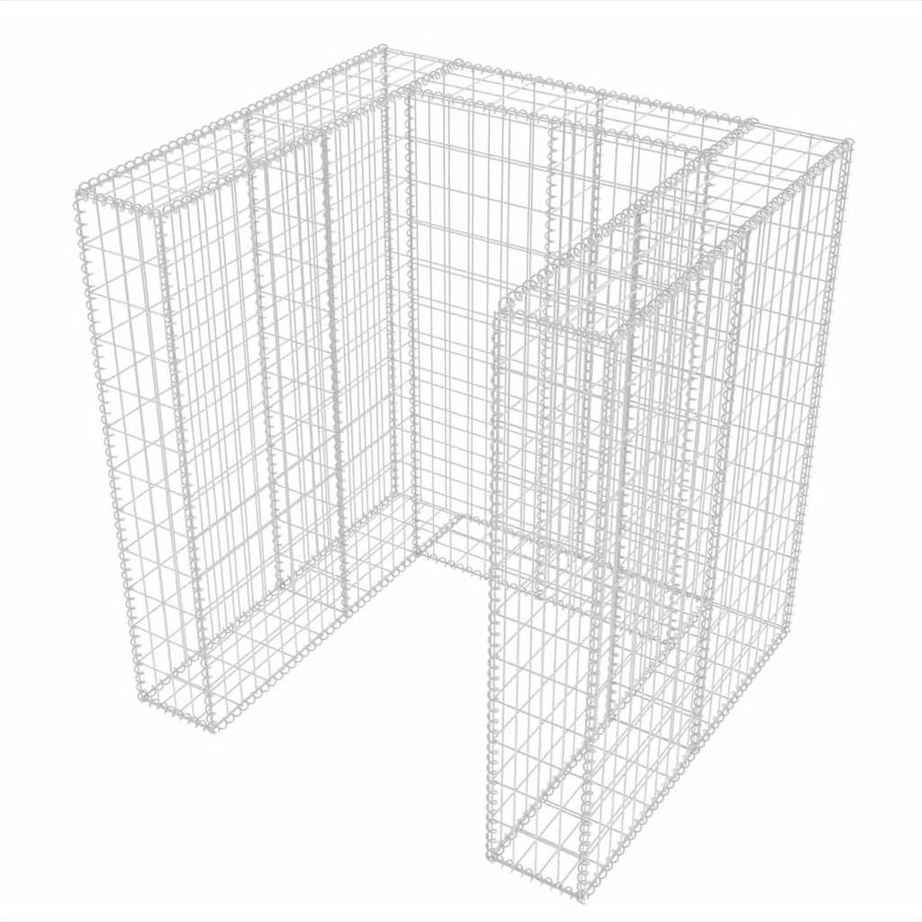 vidaXL Gabionen-Mülltonnenverkleidung für 1 Tonne Stahl 110x100x120cm