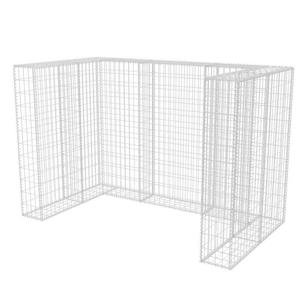 vidaXL Gabionen-Mülltonnenverkleidung für 2 Tonnen Stahl 180x100x120cm