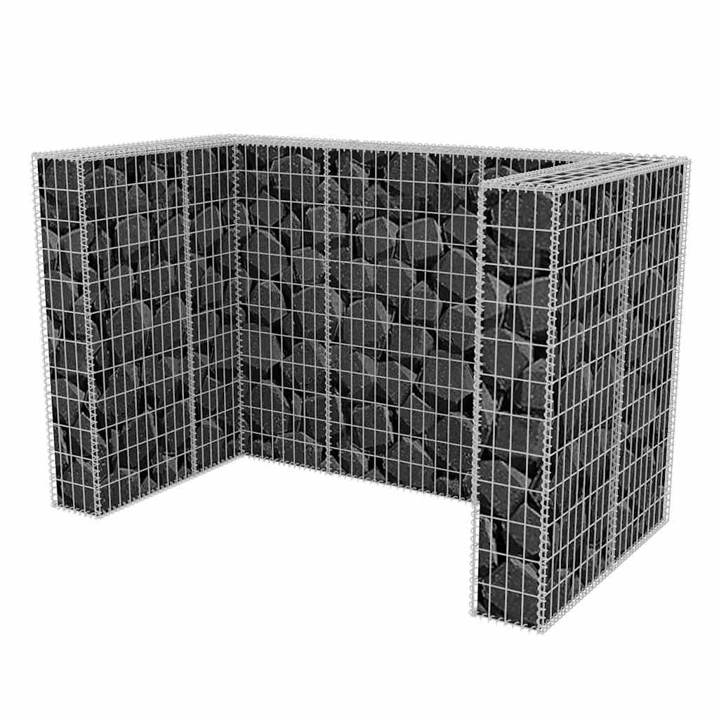 vidaXL Gabionen-Mülltonnenverkleidung für 2 Tonnen Stahl 180x100x120cm