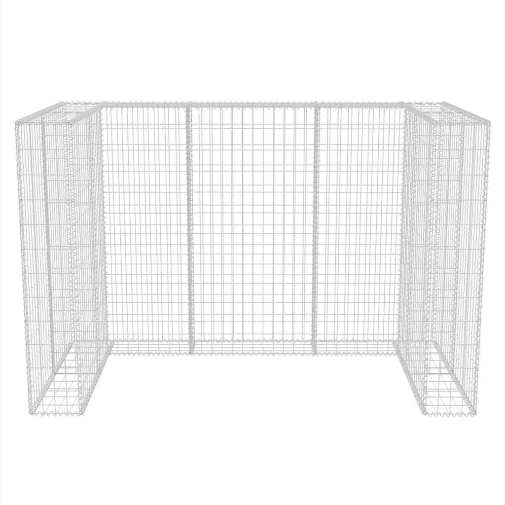vidaXL Gabionen-Mülltonnenverkleidung für 2 Tonnen Stahl 180x100x120cm