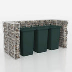 vidaXL Gabionen-Mülltonnenverkleidung für 3 Tonnen Stahl 250x100x120cm