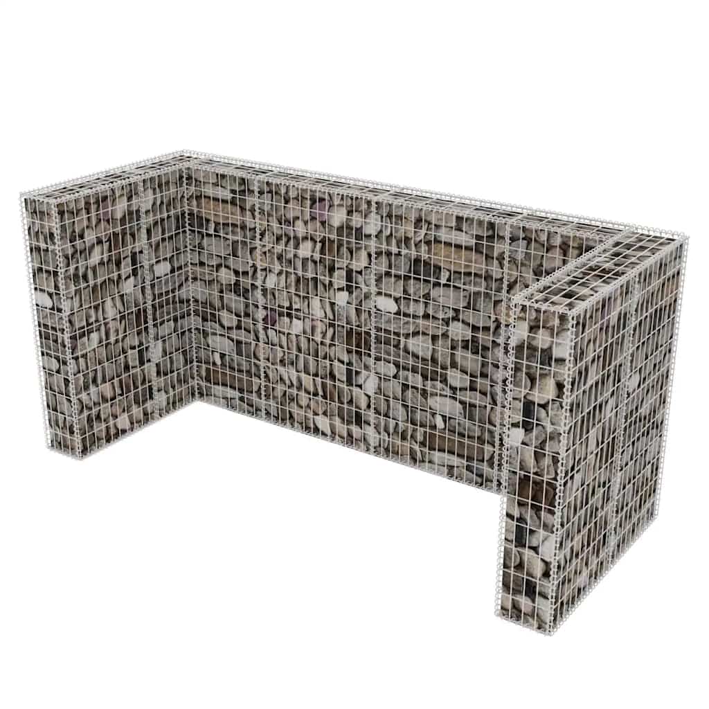 vidaXL Gabionen-Mülltonnenverkleidung für 3 Tonnen Stahl 250x100x120cm