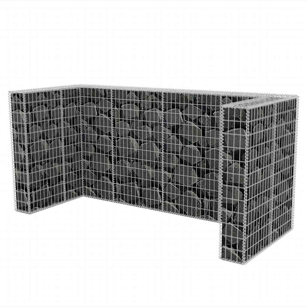 vidaXL Gabionen-Mülltonnenverkleidung für 3 Tonnen Stahl 250x100x120cm