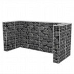 vidaXL Gabionen-Mülltonnenverkleidung für 3 Tonnen Stahl 250x100x120cm