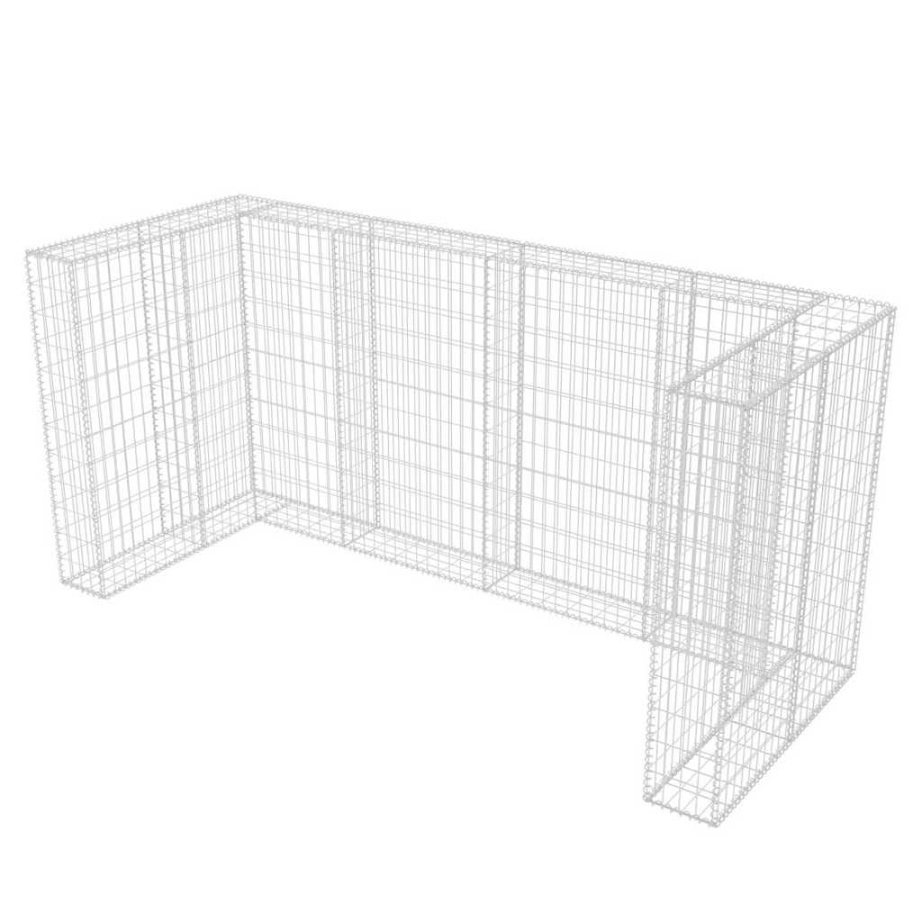 vidaXL Gabionen-Mülltonnenverkleidung für 3 Tonnen Stahl 250x100x120cm