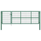 vidaXL Gartentor mit Pfosten 350x100 cm Stahl Grün