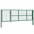 vidaXL Gartentor mit Pfosten 350x100 cm Stahl Grün