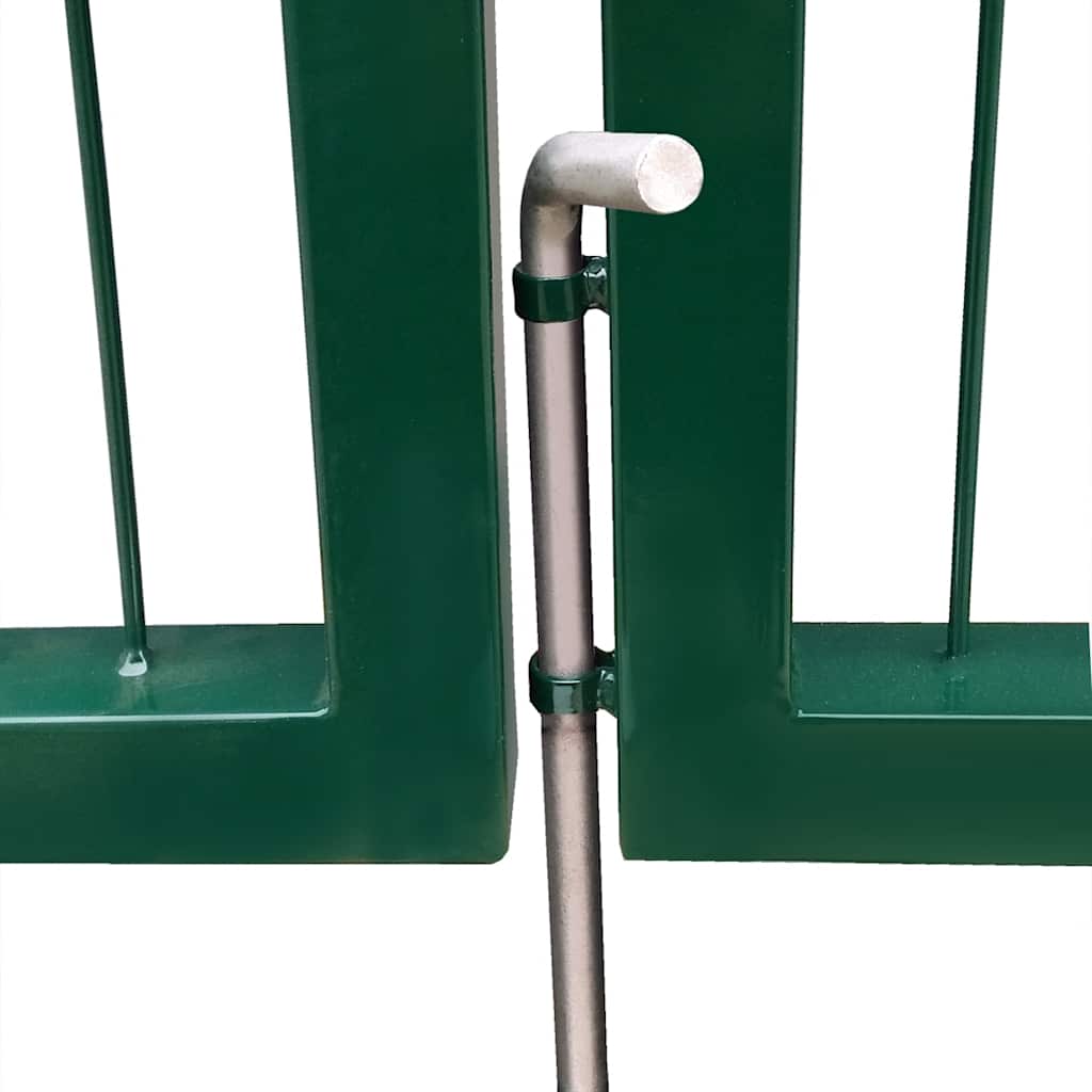 vidaXL Gartentor mit Pfosten 350x100 cm Stahl Grün