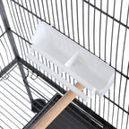 vidaXL Vogelkäfig Schwarz 54x54x146 cm Stahl
