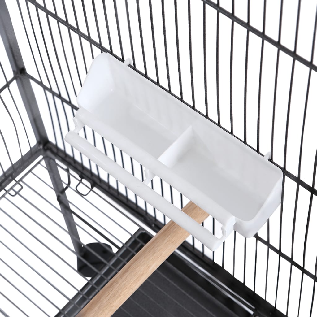 vidaXL Vogelkäfig Schwarz 54x54x146 cm Stahl