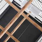 vidaXL Vogelkäfig Schwarz 54x54x146 cm Stahl