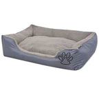 vidaXL Hundebett mit gepolstertem Kissen Größe XL Grau
