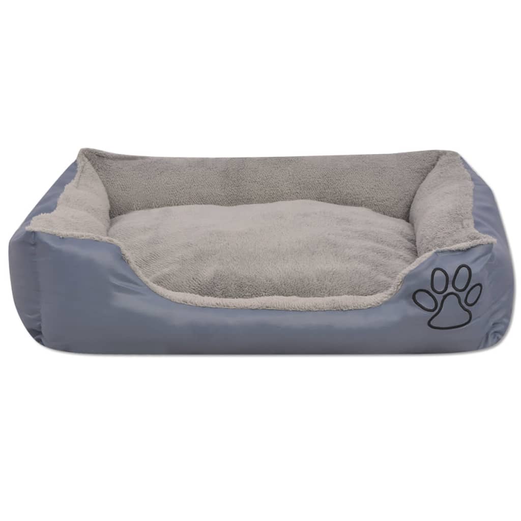 vidaXL Hundebett mit gepolstertem Kissen Größe XXL Grau
