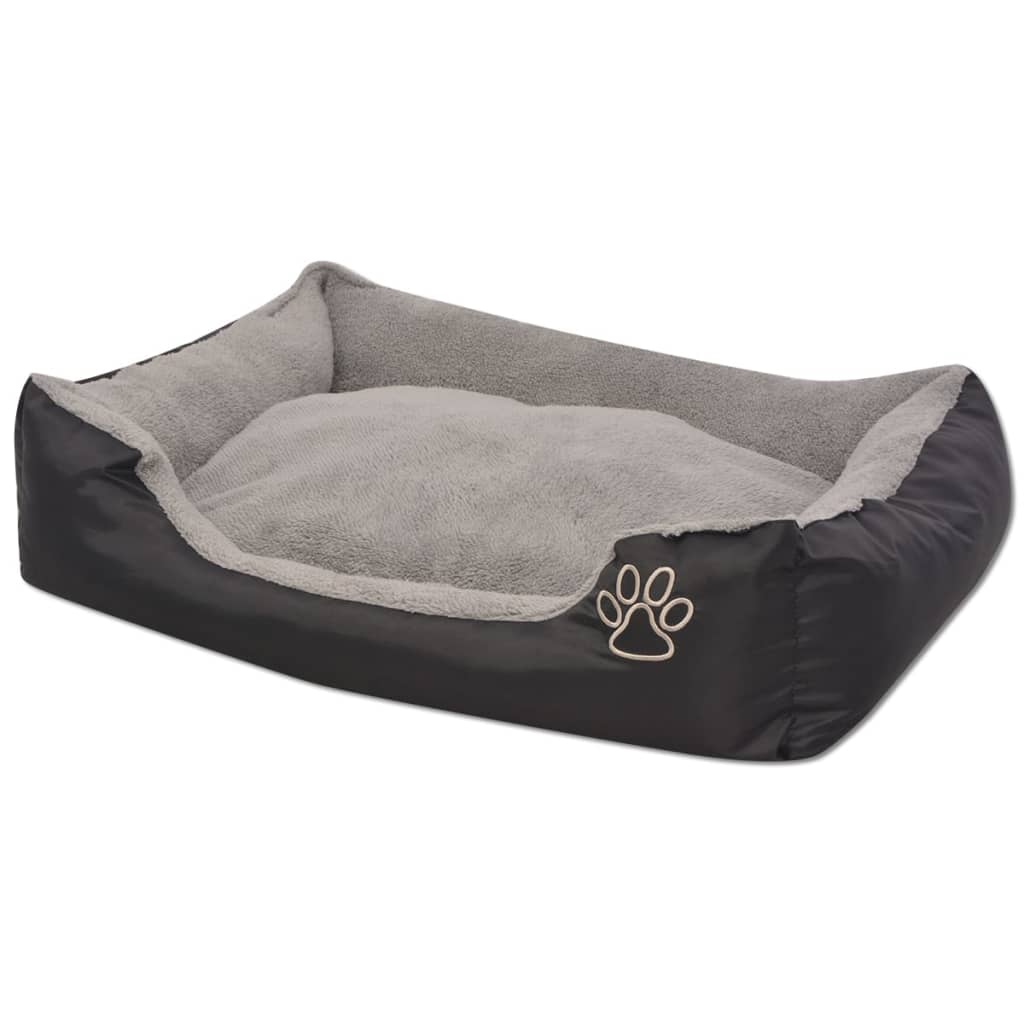 vidaXL Hundebett mit gepolstertem Kissen Größe S Schwarz