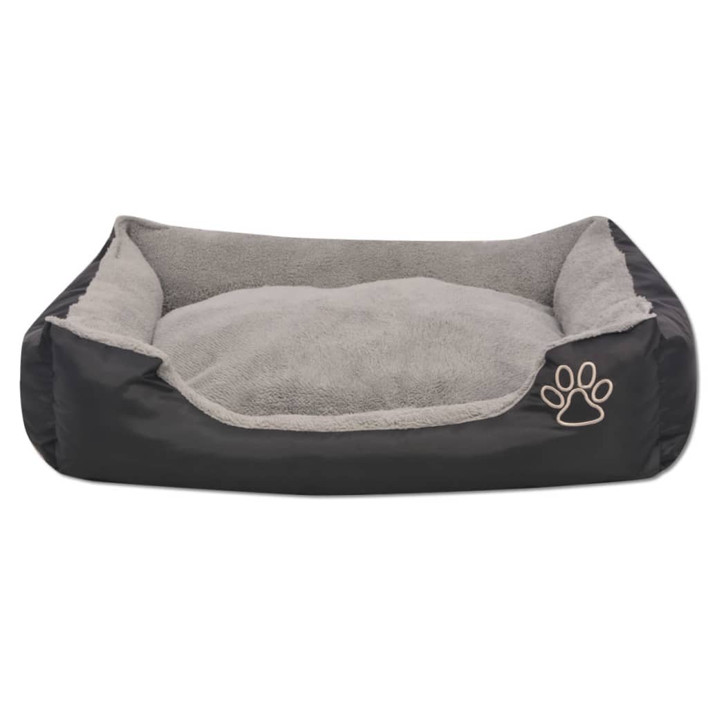 vidaXL Hundebett mit gepolstertem Kissen Größe S Schwarz