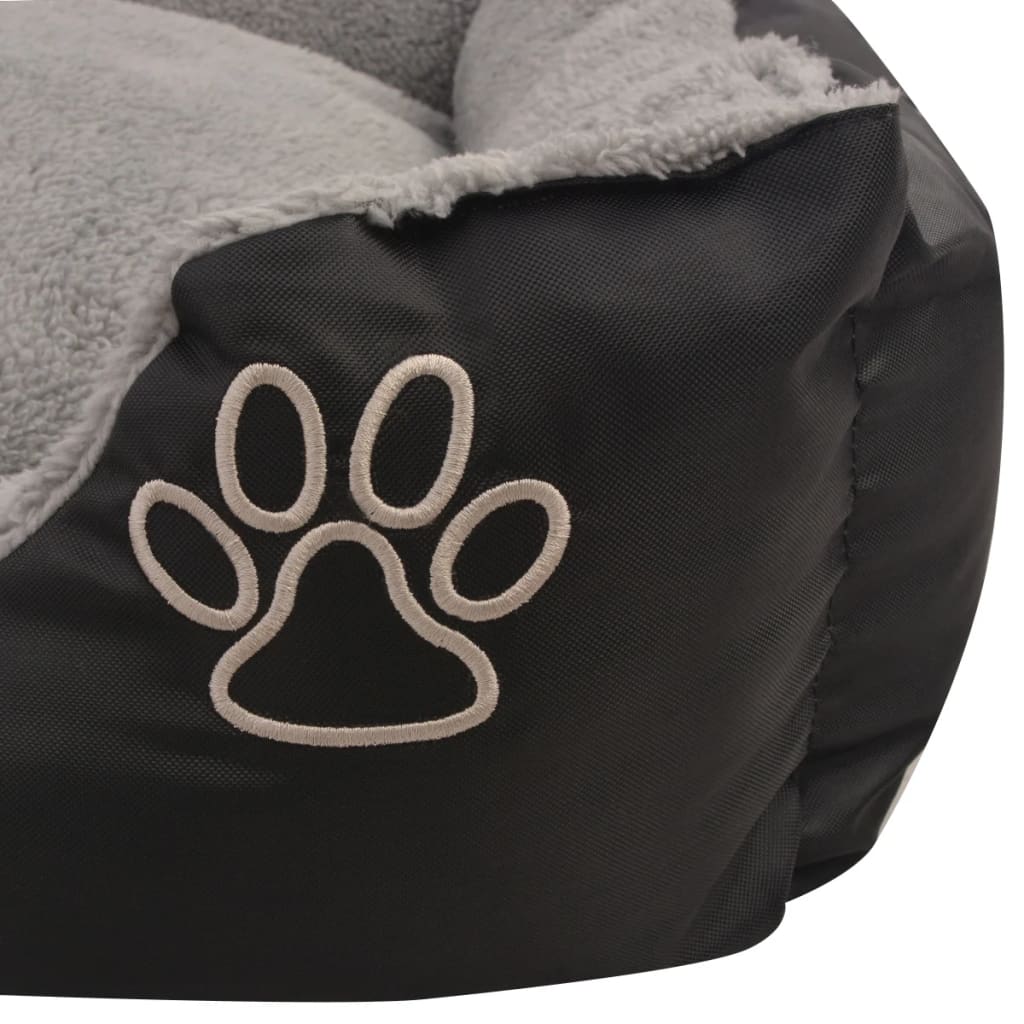 vidaXL Hundebett mit gepolstertem Kissen Größe S Schwarz