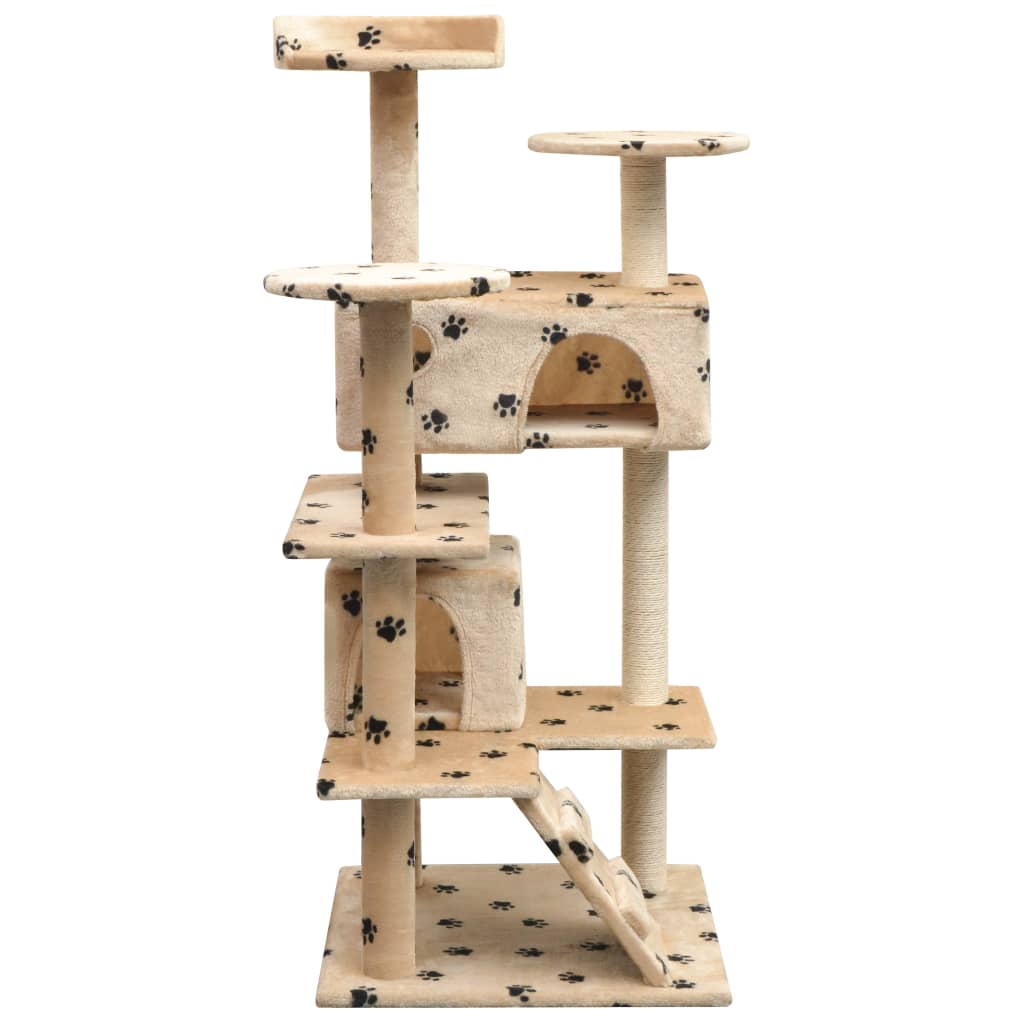 vidaXL Katzen-Kratzbaum 125 cm Pfoten-Aufdruck Grau